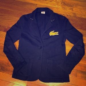 Navy and Yellow Lacoste cotton blazer